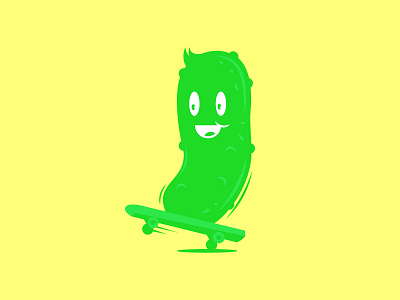 In a Pickle design fun illustration pickle playful skateboard vector