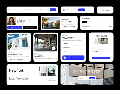 Real Estate - UI Elements app branding creative design elements framer properties real estate ui ux visual web website