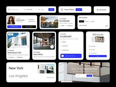 Real Estate - UI Elements app branding creative design elements framer properties real estate ui ux visual web website