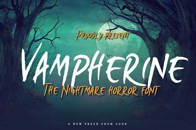 Vampherine – Nightmare Horror Font best blood brush ghost handwritten horror new night nightmare october old pumpkin retro script textured trend typeface typography vintage web