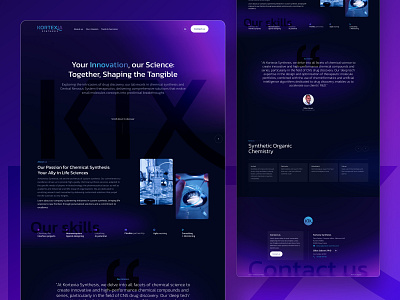 Kortexia Synthesis - UX/UI darkmode design lab landingpage logo onepage science ui ux webdesign