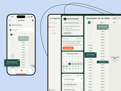 ProAgenda Golf Platform Product Design branding dashboard design golf graphic design interaction design interface logo management platform product design responsive design sports ui user experience user interface ux ux design