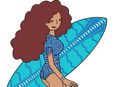 Heading to the beach illustration 2d aesthetic africanamerican animation beach blue design designerneeded detail drawing dribbble explore graphic design illustration illustrator socialmedia surf swim waves work