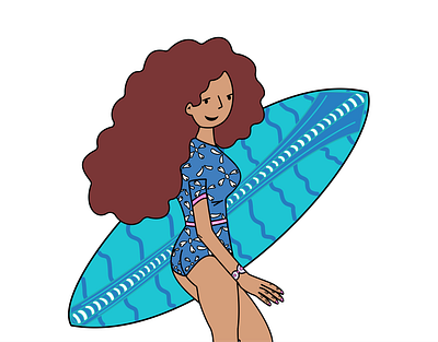 Heading to the beach illustration 2d aesthetic africanamerican animation beach blue design designerneeded detail drawing dribbble explore graphic design illustration illustrator socialmedia surf swim waves work