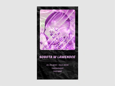 Sobota w Lawendce SM Promo Arts adobe illustrator bold event illustration lavender pink post poster psychedelic retro retrofuturistic silhouette social media texture