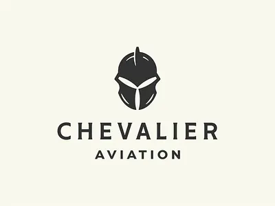 Chevalier Aviation aviation branding flight graphic design helm helmet logo propeller warrior