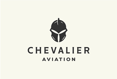 Chevalier Aviation aviation branding flight graphic design helm helmet logo propeller warrior