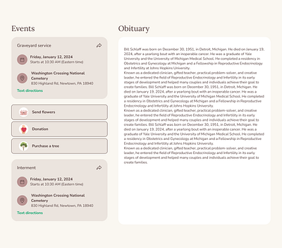 Obituary Services Donation Website Design / Web Design cemetery memorial death donation landingpage memorial memoriam obituary web webdesign website websitedesign