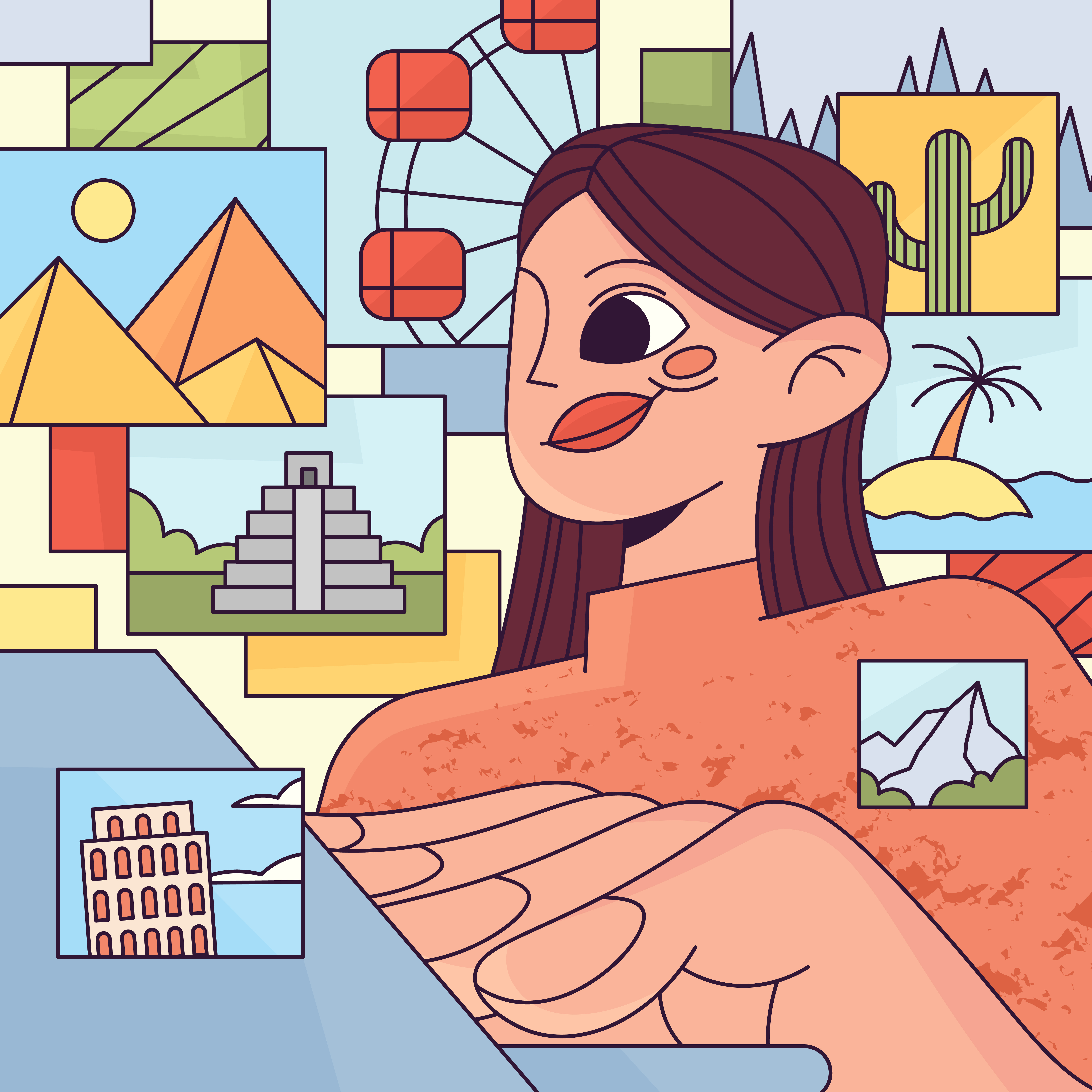 Digital nomad character digital flat flat illustration illustration nomad remote travel vector vector illustration