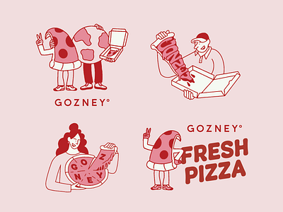 Gozney Artwork artist design fun artwork global artwork graphic design illustration illustrator people art people illustration pizza art pizza people playful people world wide