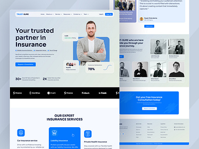 Insurance Landing Page Design | Trust-Sure agent best deginer business insurance consultant design dribbble best desinger homepage insurance insurance website landingpage life insurance popular design rupak rupak chakraborty ui uiux web web design website website design