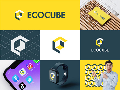 EcoCube: Logo Design branding branding identity gra icon logo logo design ui