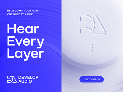 Develop Audio Unused Logo Concept ai branding device earphones headphones identity industrial lepisov logo music packaging pattern saas sound tech web3