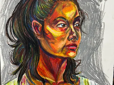 Portrait - Oil pastel