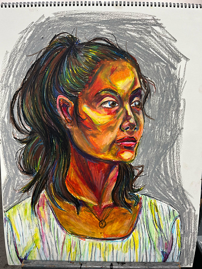 Portrait - Oil pastel