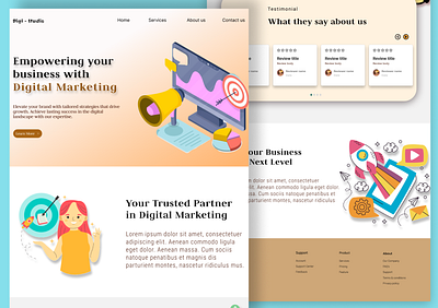 Digital Marketing Landing Page design digital marketing figma graphic design homepage illustration landing page marketing ui ui design ui figma ui ux uiux web design webflow website design website designing