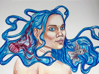 Water Hair - Watercolor