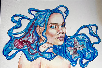 Water Hair - Watercolor