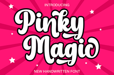 Pinky Magic Retro Font crafting font cute font elegant font halloeen handwritten monoline new font pinky magic retro retro font script script font vintage font