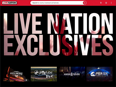 Live Nation Hero Concept motion design motion graphics ui