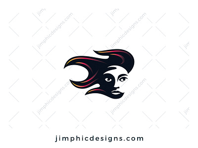 Flame Girl Logo branding design flame girl graphic design logo logo design vector