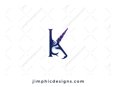 Unicorn K Logo branding design graphic design horse letter letter logo logo logo design unicorn vector