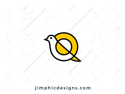 Letter Q Bird Logo bird branding design graphic design letter letter logo logo logo design sun vector