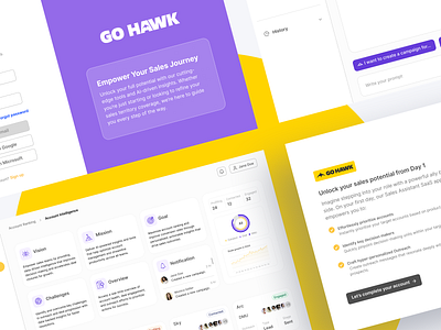 Hawk - AI Powered Sales Assistance ai ai assistance ai powered dashboard design product design saas sales uer interface ui uidesign ux web web design