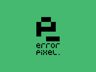 Error Pixel Logo black branding cmyk design digital editorial error font green icon illustration indonesia logo minimal pixel screen type typography vector x