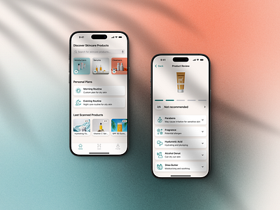 Skincare Routine App - UI Design mobiledesign productdesign skincare skincareapp ui uidesign ux