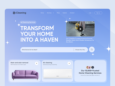 Home cleaning 🧼 website design branding clean cleaning creative design landingpage minimal product ui ux web website webui