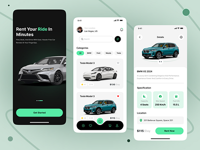 Car Rental App Design carrentalapp dailyui designinspiration mobileapp ui uidesign ux uxdesign