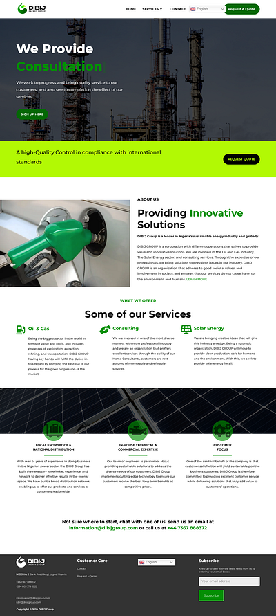 Dibij Energy Group elementor ui wordpress