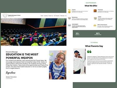 Topkids Montessori School Web Page ui ux