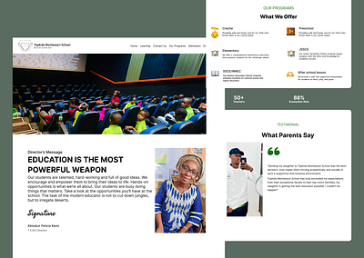 Topkids Montessori School Web Page ui ux