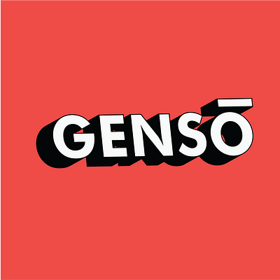 Gensō Bold 3D Logo Design 3d design abstractdesign bold branding flat design gensō illustration logo minimalism red typography