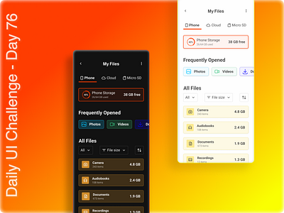 Daily UI Challenge #76 - A file manager app screen daily ui challenge design hype 4 academy square.one ui ux ux design