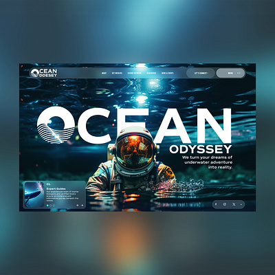 Ocean Odyssey Web Ui Landing Shot ai branding design digital art graphic design illustration logo logo design ocean photography ui ui design ux ux design web design web development