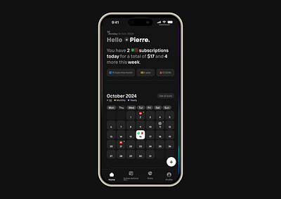 Subscriptions app app apple design mobile modern productivity subscription ui ux