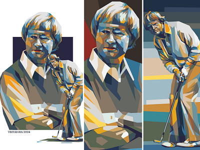 Jack Nicklaus colorful golf illustration inspirational jack nicklaus legendary portrait portrait illustration sport sport poster sports vector vectorart vintage color