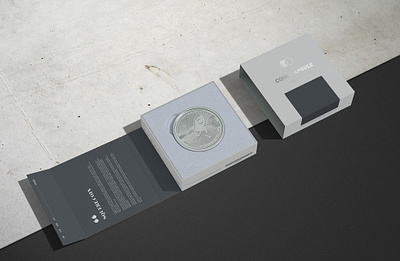 Square coin capsule Mock up money