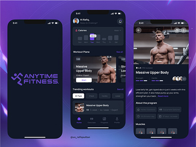 AnyTimeFitness App UI UX fitnessapp fitnessgoals fitnessprograms fitnesstracking mobilefitnessapp ui userexperience uxdesign wellnessapp workoutapp