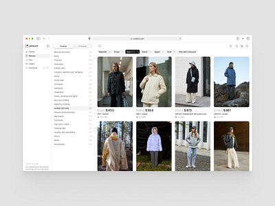 Catalog of the Catalyst catalog design ecommerce fashion filters inspiration minimal nav navbar navigation product segmented simple store toggle ui ux wear website