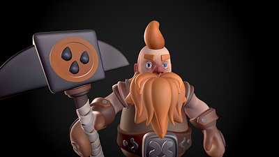 3D Illustration - Dwarf Training work 3d model zbrush