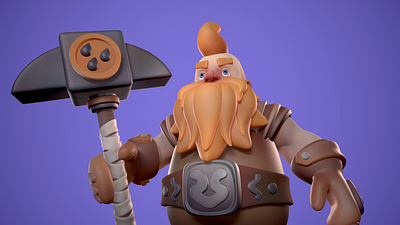 3D Illustration - Dwarf Training work 3d model zbrash