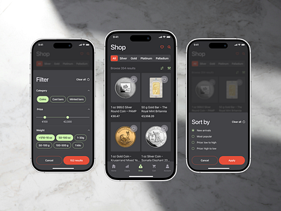 Filter & sorting ecommerce filter finance financial app ios mobile app price product product page shop shopping sort by sorting tags ui ux