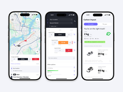 Transit App app co2 interface transit transportation ui