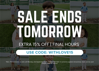 Sale Ends Tomorrow Tile email