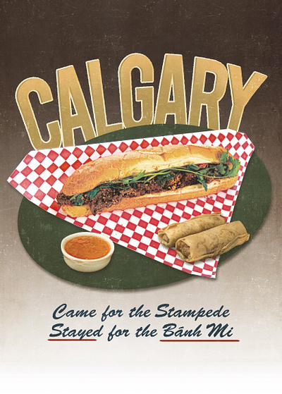 Bahn Mi bahn mi brown calgary funny notalgic postcard retro vintage