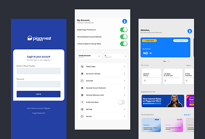 Piggyvest App UI ui ux